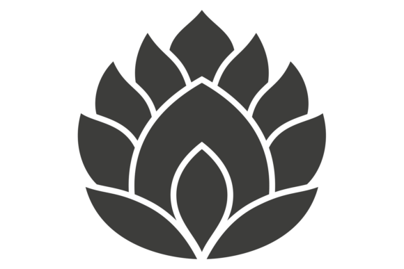 Blooming Lotus Black Icon. Decorative Fl