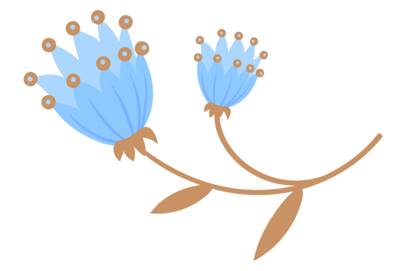 Blue Flower Motif: Graphics & Illustrations for Handmade Creators
