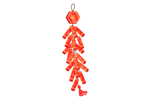 Chinese Firecrackers. Decorative Red New Graphics