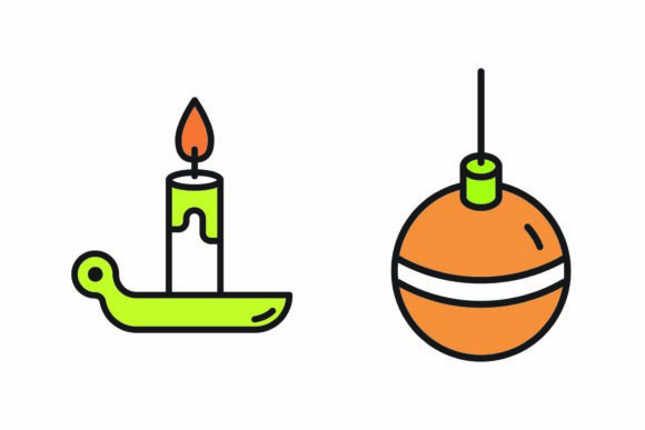 Christmas Decorative Candle Ball Vector Graphics