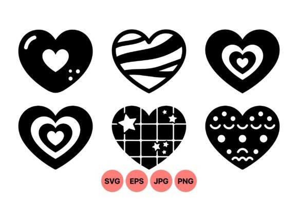 Cute Decorative Heart Icons for Graphics and Illustrations