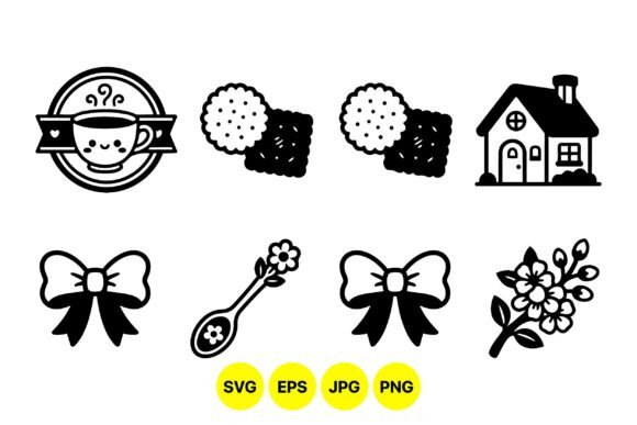Cute Tea Time Decorative Icons