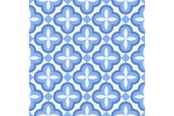 Decorative Blue Ornament Seamless Patter