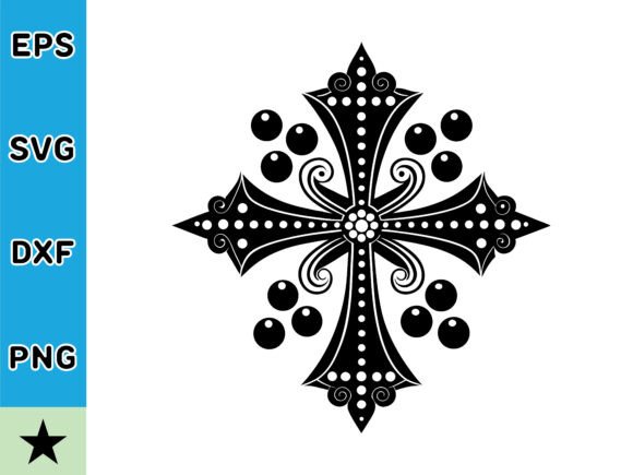 Decorative Christian Cross SVG Vector for Graphics and Illustrations