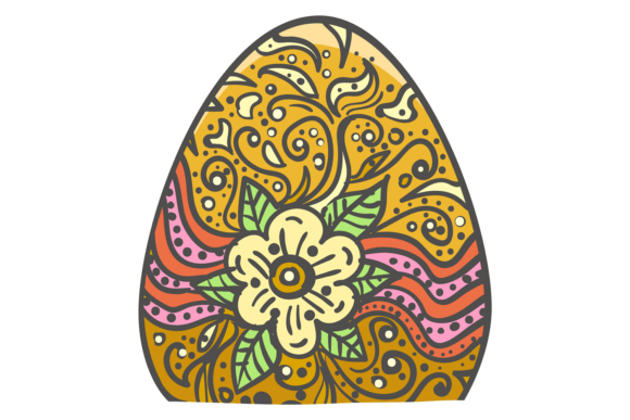 Decorative Easter Egg with Floral Pattern