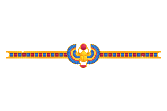 Decorative Egyptian Style Border. Golden Graphics