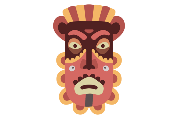 Decorative Ethnic Mask Cartoon Icon. Graphics & Illustrations