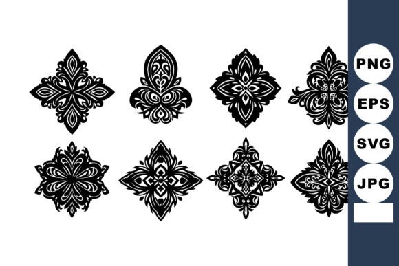 Decorative Floral Ornamental Vector Elem for Graphics and Illustrations