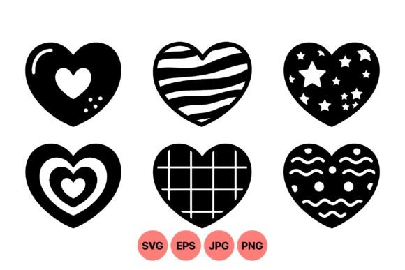 Decorative Heart Shapes Collection Graphics