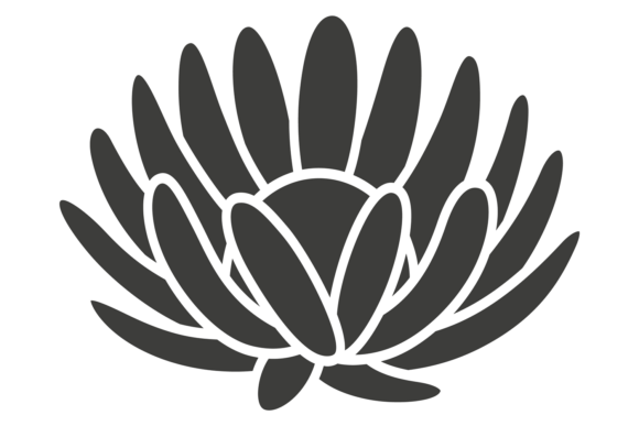Decorative Lotus Shape. Flower Logo. Graphics & Illustrations