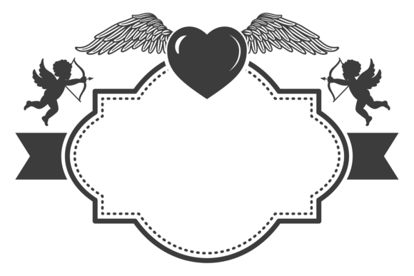 Decorative Romantic Label Template. Love Graphics