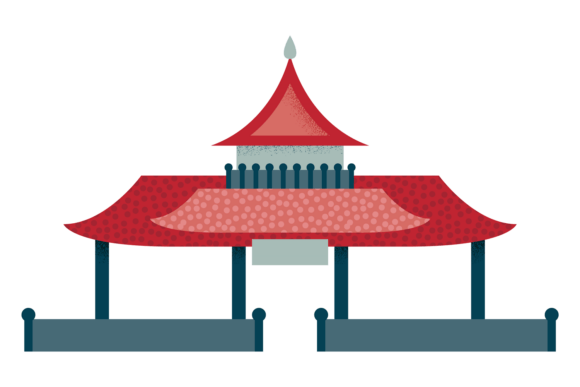 Decorative Roof Asian Building. Traditio