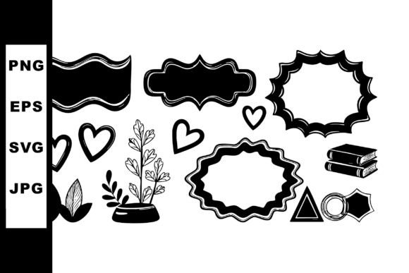 Decorative Vintage Frames Hearts Leaves Graphics