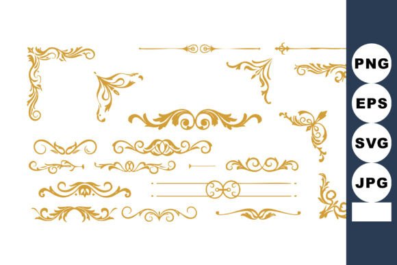 Decorative Vintage Gold Ornamental Borde Graphics