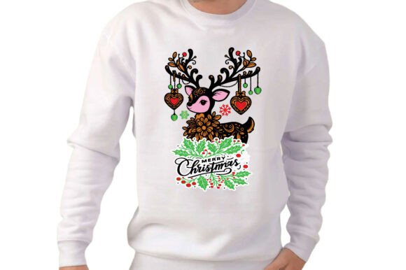 Floral Christmas Reindeer Decorative