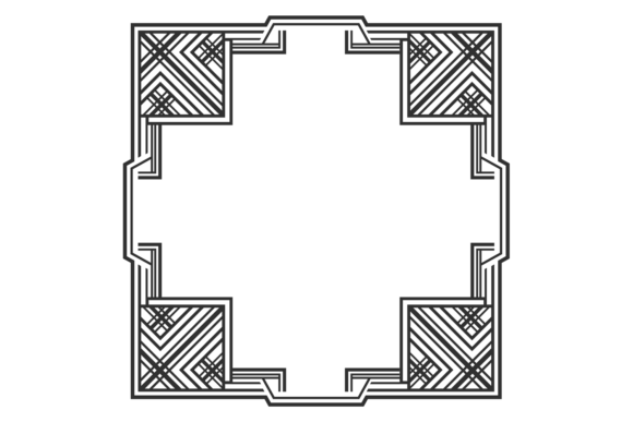 Geometric Decorative Border. Square Art Graphics