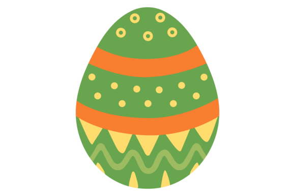Green Egg with Decorative Pattern. Spring