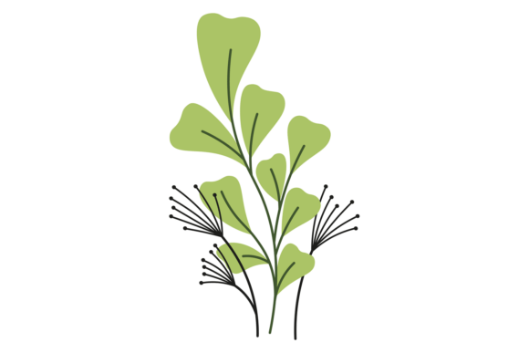 Green Plant Color Icon. Decorative Flora