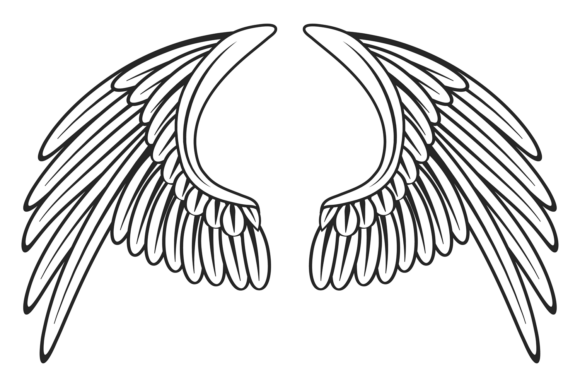 Heraldic Wings Drawing: Graphics for Handmade Creations