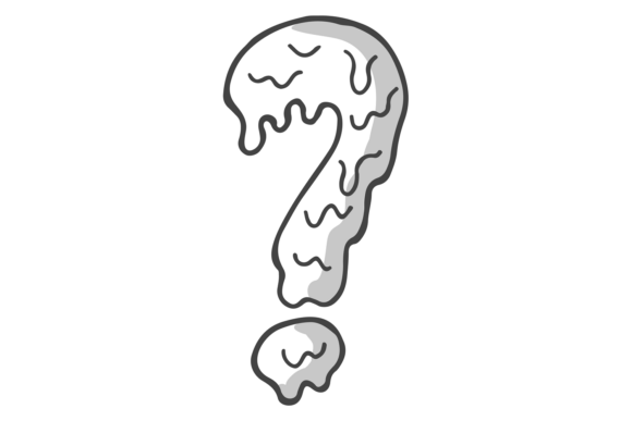 Melting Question Doodle. Decorative Graphics