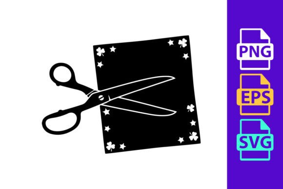 Open Scissors Cutting Through Decorative