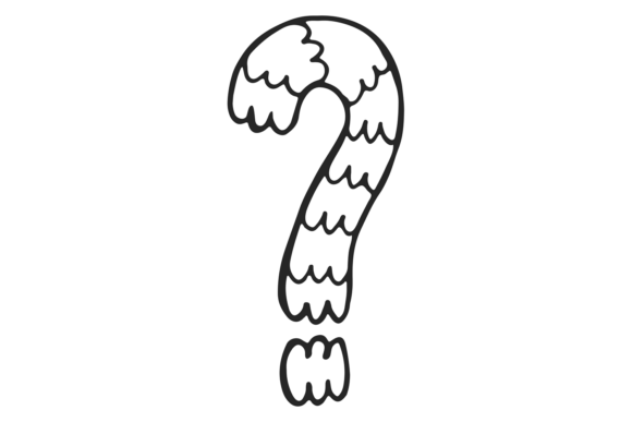 Question Mark Doodle Drawing. Decorative Graphics