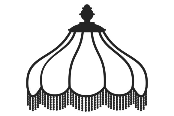 Retro Lampshade Hanging. Decorative Graphics