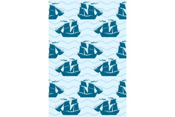 Sailing Ship Decorative Pattern. Graphics