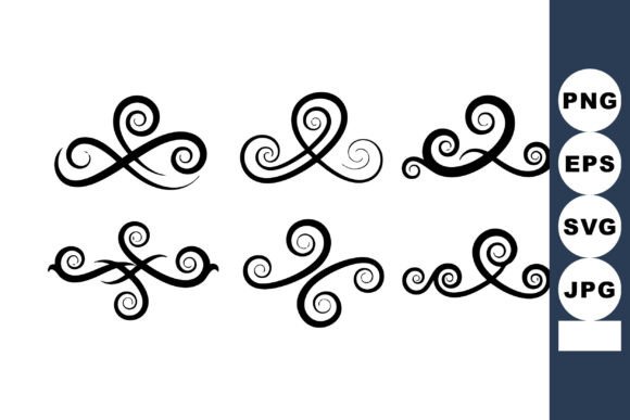 Set of Decorative Abstract Swirl Vector: Graphics & Illustrations for Creative Design